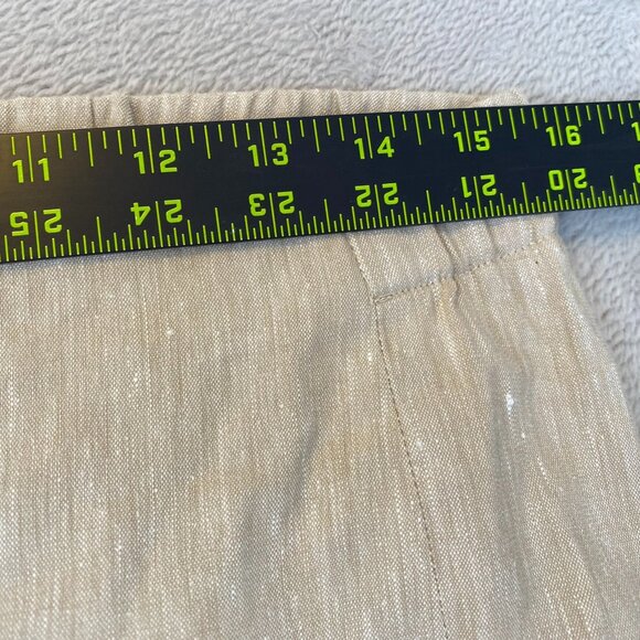 NWT J.Jill Women's Linen Stretch Pants Small Beige Straight Elastic Waist Casual - Picture 5 of 12